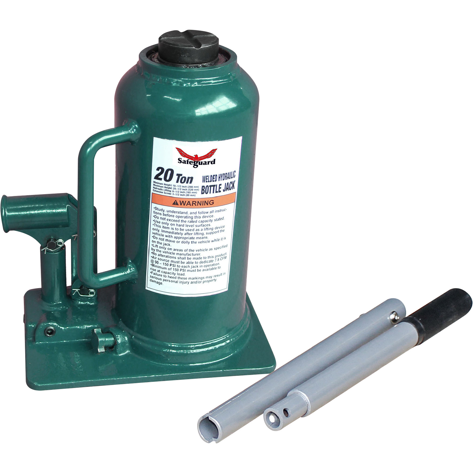 Safeguard 20-Ton Hydraulic Bottle Jack, Model# 61200